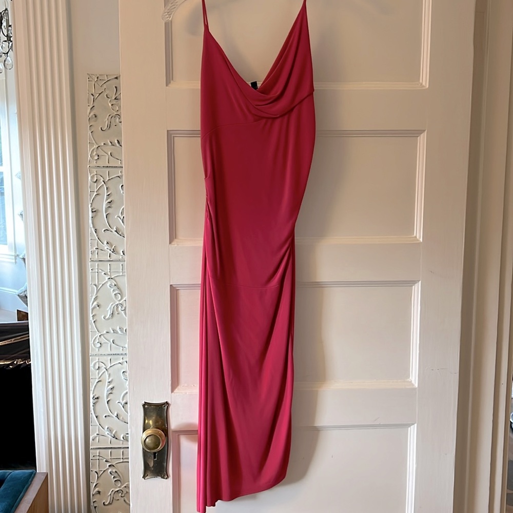 Diane Von Furstenberg Y2K pink asymmetrical dress